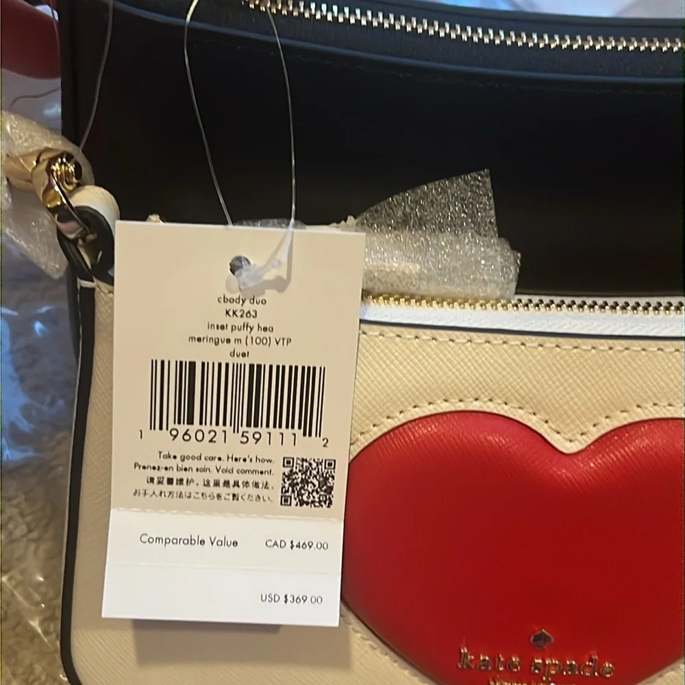 Kate Spade Duet Puffy Heart crossbody bag